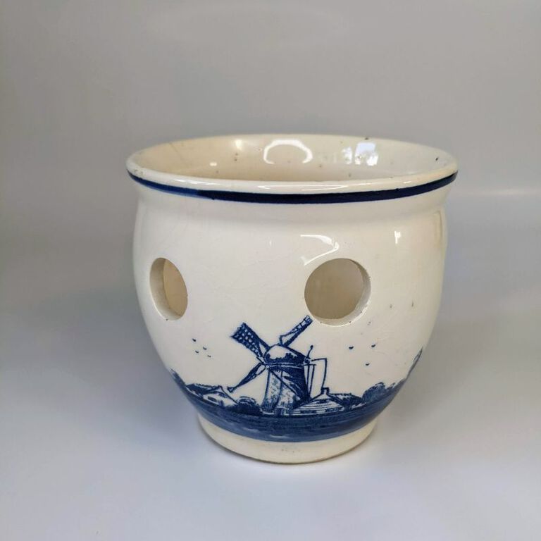 Doniczka Delft Blue ręcznie malowana, (1) - Ceramika