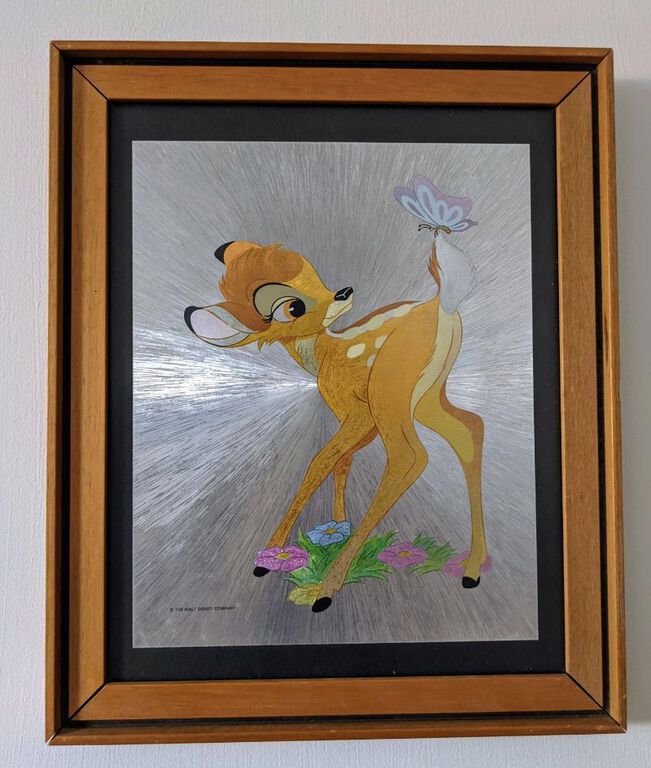 Vintage Disney Bambi metaliczny druk artystyczny z folii Dufex, (1) - Boże Narodzenie