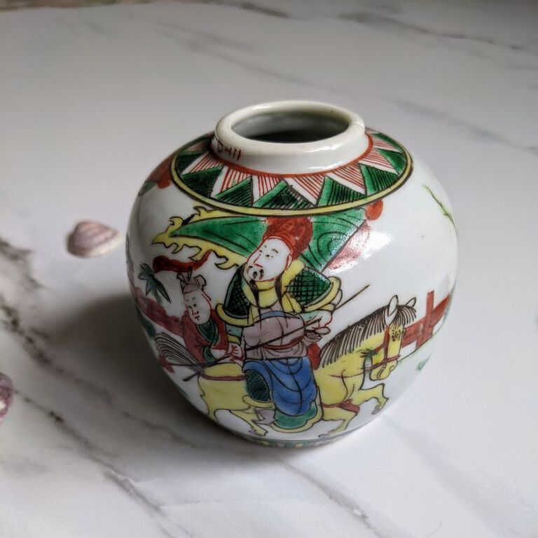 Chiński XIX-wieczny słoik Famille Verte , (1) - Ceramika
